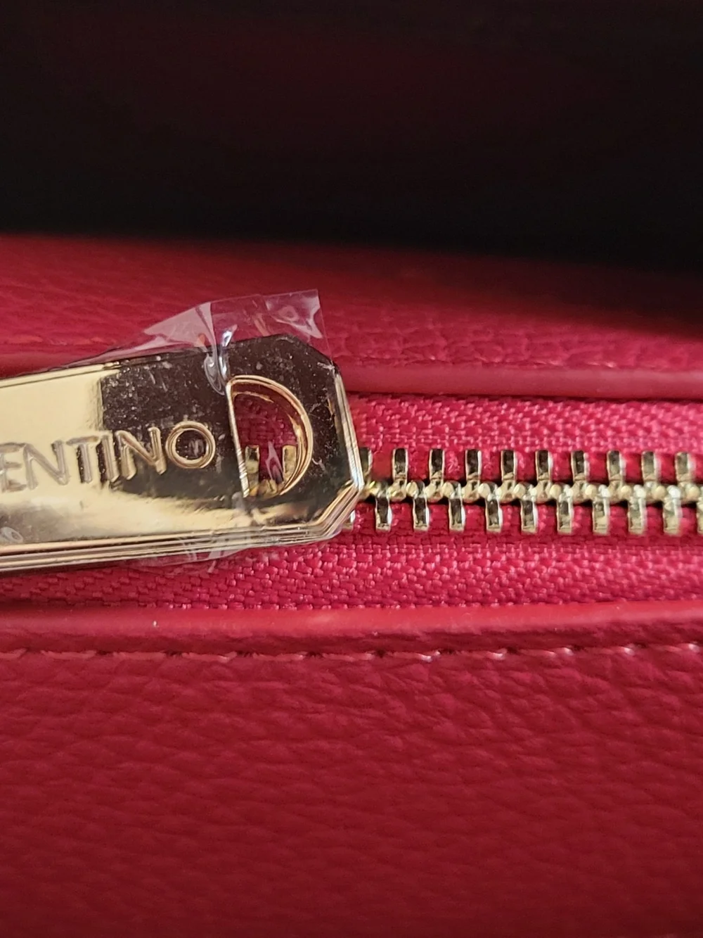 Valentino Medium Red Leather Top-Handle Bag with Logo Strap
